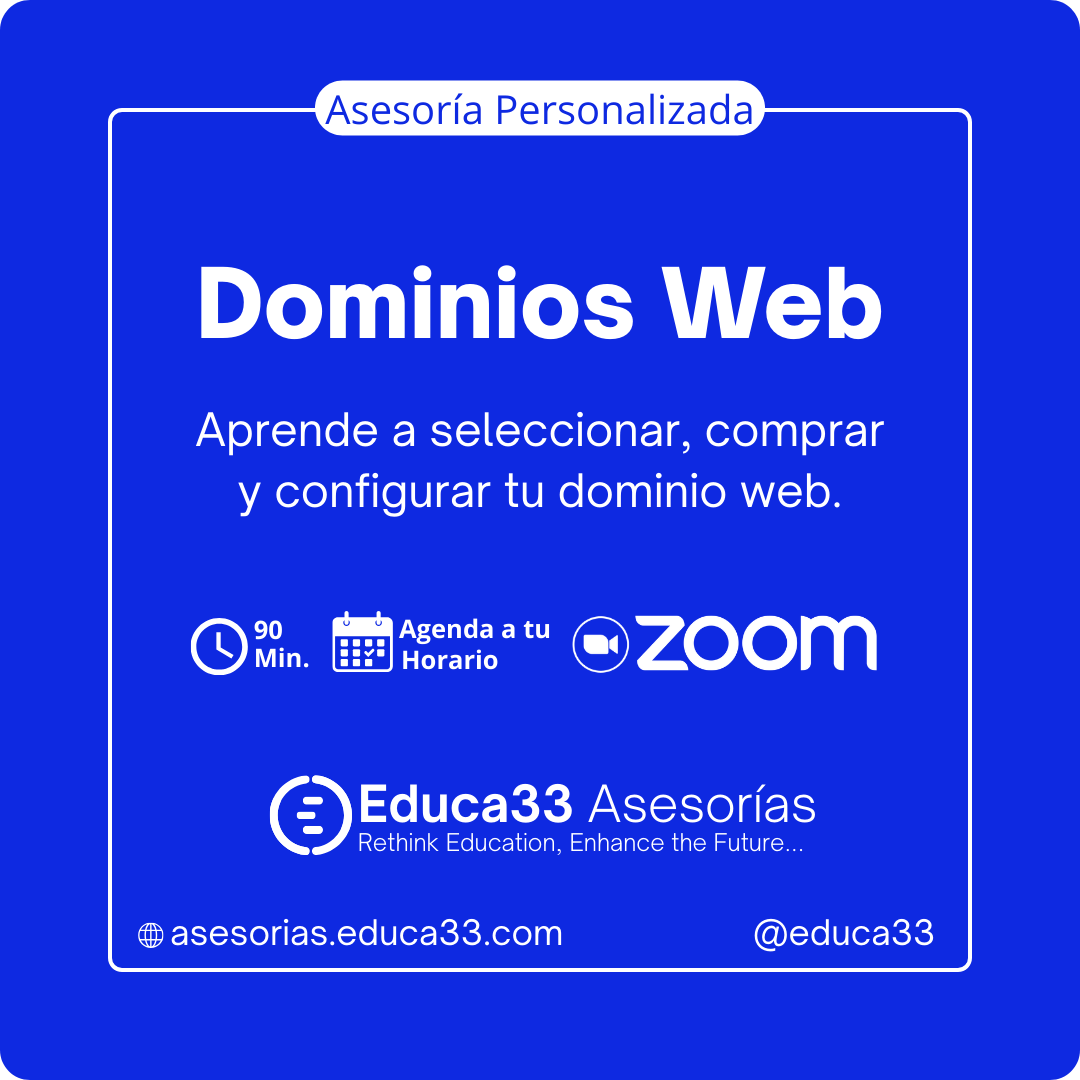 Asesoría Personalizada de Dominios Web-asesorias.educa33.com